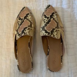Madewell size 8.5 womens mules snakeskin